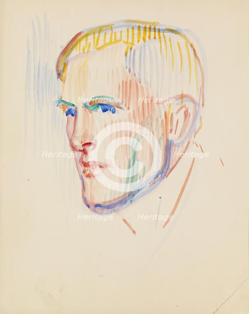 Portrait sketch, Emil Jankes, c1910s. Creator: Verner Thome.