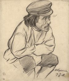 Portrait sketch: Karelian yurts, 1928. Creator: Dmitrii Innokent'evich Karatanov
