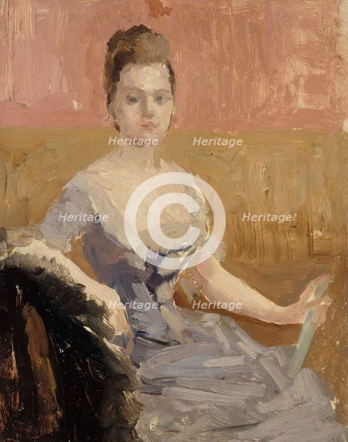 Portrait Study of Countess Augusta Lewenhaupt, 1887. Creator: Albert Edelfelt.