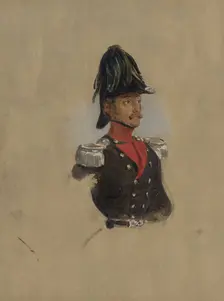 Portrait study of Captain J.J.P. van Munnick, 1819-1860. Creator: Nicolaas Pieneman