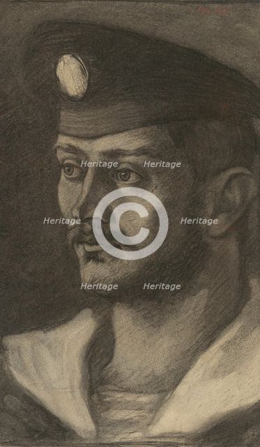 Portrait study of a sailor's head, 1898. Creator: Milan Thomka Mitrovsky.
