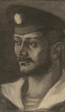 Portrait study of a sailor's head, 1898. Creator: Milan Thomka Mitrovsky