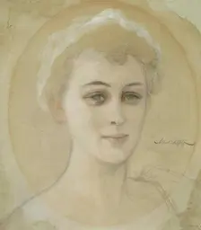 Portrait Study of Baroness Naomi (Emi) de la Chapelle, 1893. Creator: Albert Edelfelt