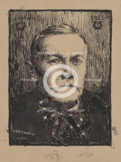 Portrait study of P.O.Hviezdoslav, 1921. Creator: Ladislav Treskon.