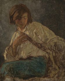 Portrait Study of the Painter Anselm Feuerbach, c1853. Creator: Thomas Couture