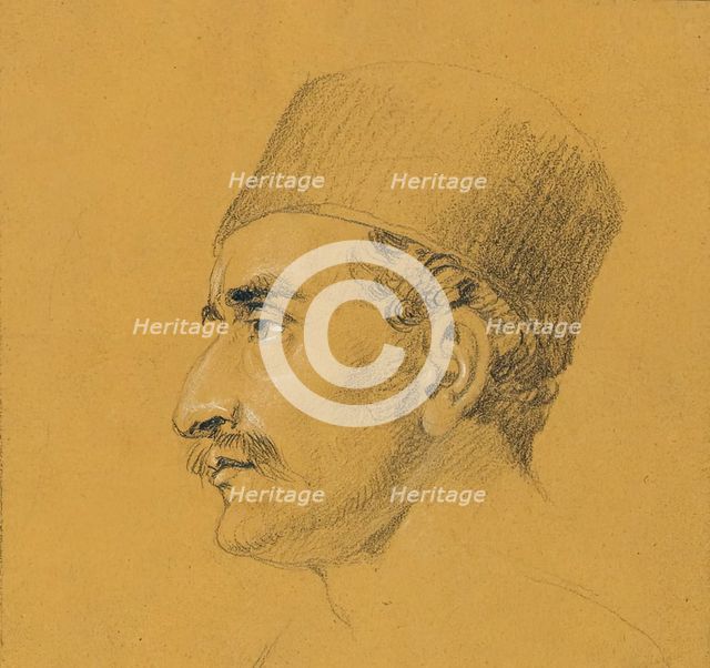 Portrait study of the "Sailout of Nicholas Zriny in front of the Szigeth Fortress", before 1825. Creator: Johann Peter Krafft.