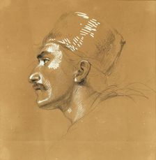 Portrait study of the "Sailout of Nicholas Zriny in front of the Szigeth Fortress", before 1825. Creator: Johann Peter Krafft