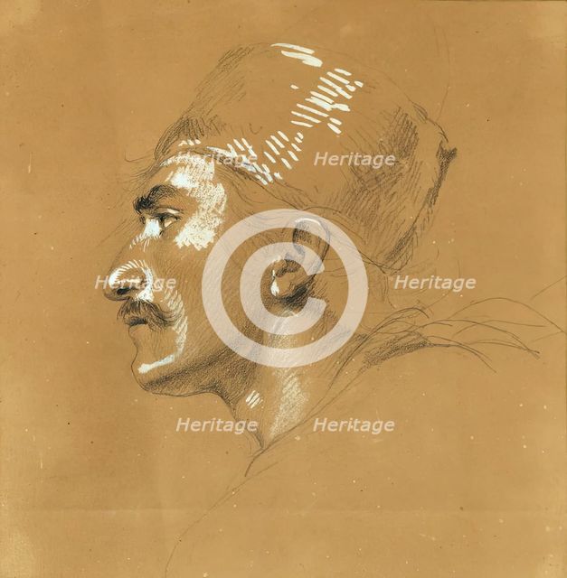 Portrait study of the "Sailout of Nicholas Zriny in front of the Szigeth Fortress", before 1825. Creator: Johann Peter Krafft.