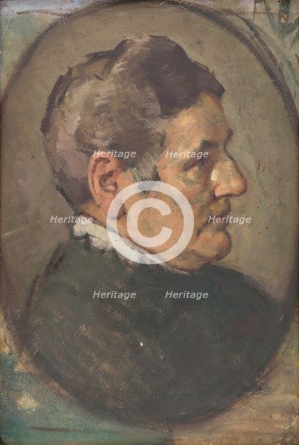 Portrait Study - Oval, around 1910. Creator: Milan Thomka Mitrovsky.
