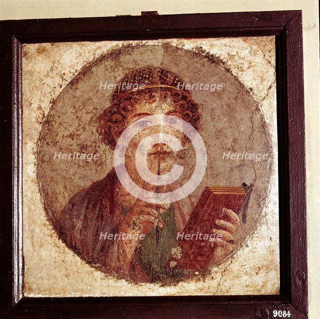 Portrait painting of "Sappho", Pompeii, Italy. Creator: Unknown.