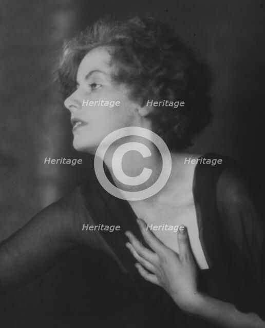 Portrait photograph of Greta Garbo, 1925 July. Creator: Arnold Genthe.
