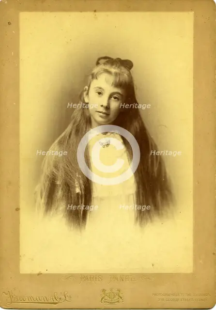Portrait photography of an unknown teenage girl with beautiful long hair. Creator: Unknown.