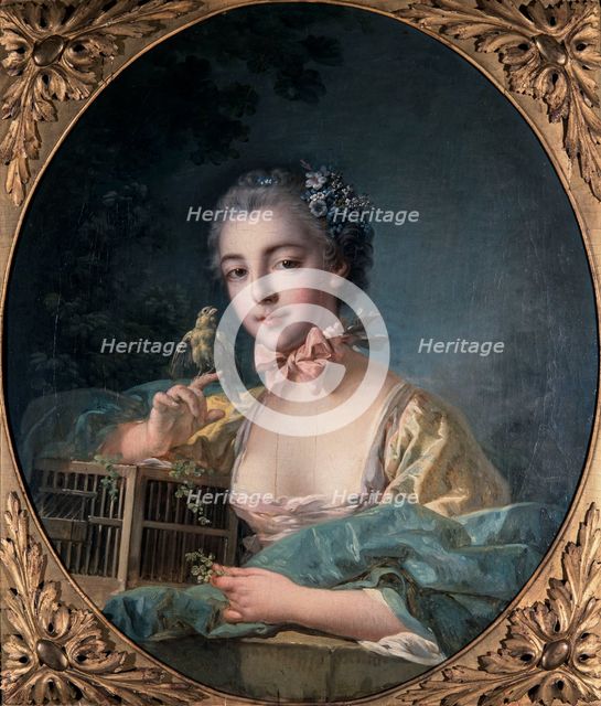 Portrait présumé de Marie-Emilie Baudouin, fille du peintre, c.1758 — 1760. Creator: Francois Boucher.