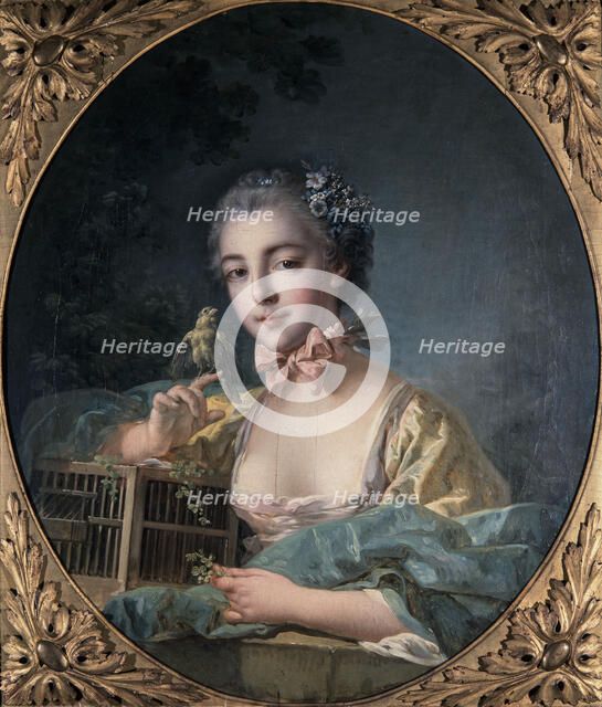 Portrait présumé de Marie-Emilie Baudouin, fille du peintre, c.1758 — 1760. Creator: Francois Boucher.