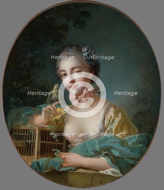 Portrait présumé de Marie-Emilie Baudouin, fille du peintre, c.1758 — 1760. Creator: Francois Boucher.