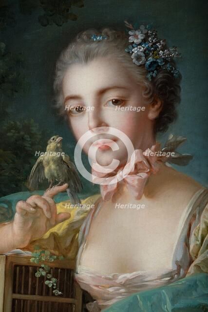 Portrait présumé de Marie-Emilie Baudouin, fille du peintre, c.1758 — 1760. Creator: Francois Boucher.