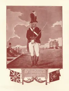 Portrait representation of uniform inscribed by proprietor 1780-1820, (1909). Artist: Charles Tomkins