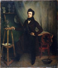 Portrait thought to be of the sculptor Michallon, known as the Younger, in his studio, c1835. Creator: Unknown