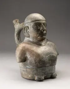 Portrait Vessel of Man with Arms that End at Elbows, 100 B.C./A.D. 500. Creator: Unknown