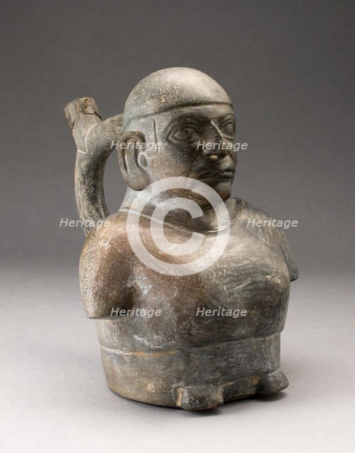 Portrait Vessel of Man with Arms that End at Elbows, 100 B.C./A.D. 500. Creator: Unknown.