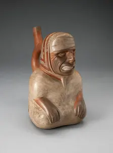 Portrait Vessel of a Blind Figure with Distorted Mouth, 100 B.C./A.D. 500. Creator: Unknown