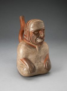 Portrait Vessel of a Blind Figure with Distorted Mouth, 100 B.C./A.D. 500. Creator: Unknown