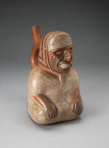 Portrait Vessel of a Blind Figure with Distorted Mouth, 100 B.C./A.D. 500. Creator: Unknown