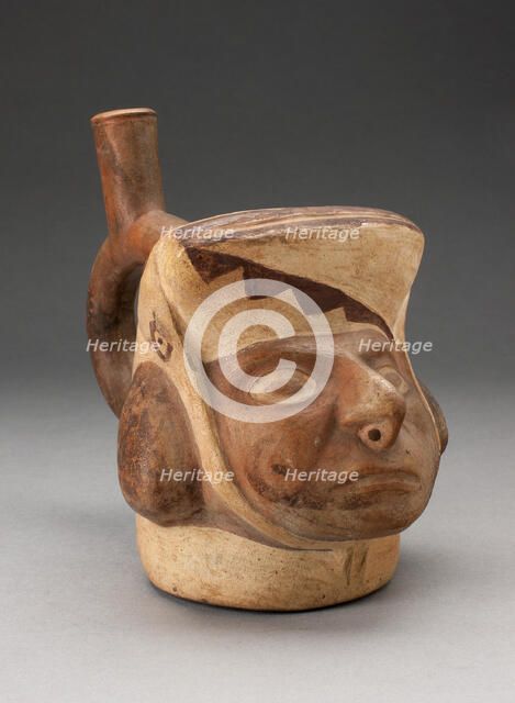 Portrait Vessel of a Figure with a Squared Headdress, 100 B.C./A.D. 500. Creator: Unknown.