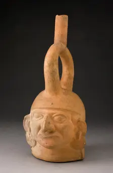 Portrait Vessel of a Figure with Large Disk Earflares, 100 B.C./A.D. 500. Creator: Unknown