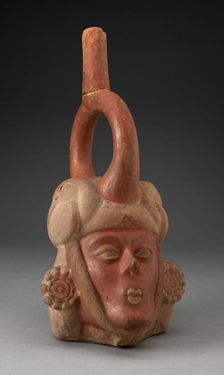 Portrait Vessel of a Ruler with a Skeletal Face and Ornate Earings, 100 B.C./A.D. 500. Creator: Unknown
