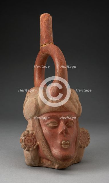 Portrait Vessel of a Ruler with a Skeletal Face and Ornate Earings, 100 B.C./A.D. 500. Creator: Unknown.