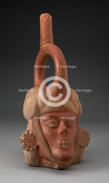 Portrait Vessel of a Ruler with a Skeletal Face and Ornate Earings, 100 B.C./A.D. 500. Creator: Unknown.