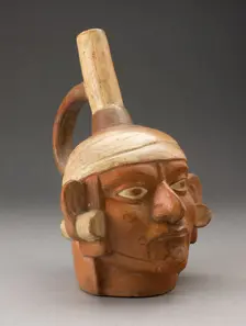 Portrait Vessel of a Ruler with Face Paint and Large Earflares, 100 B.C./A.D. 500. Creator: Unknown