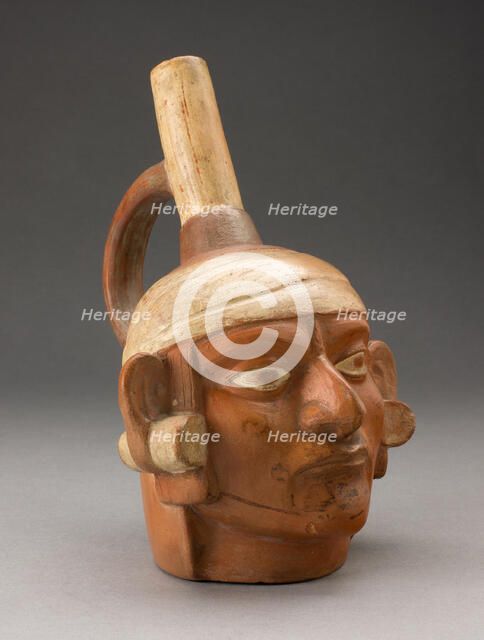 Portrait Vessel of a Ruler with Face Paint and Large Earflares, 100 B.C./A.D. 500. Creator: Unknown.