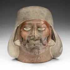 Portrait Vessel of a Young Man with a Scarred Lip, 100 B.C./A.D. 500. Creator: Unknown