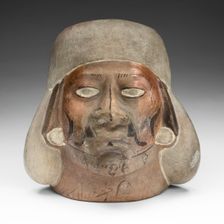 Portrait Vessel of a Young Man with a Scarred Lip, 100 B.C./A.D. 500. Creator: Unknown