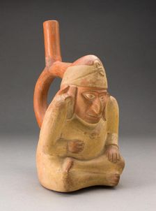 Portrait Vessel in Form of Seated Man, Possibly a Hunchback, 100 B.C./A.D. 500. Creator: Unknown