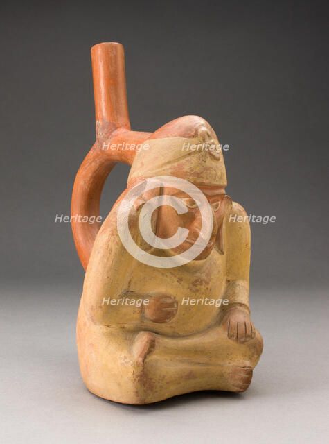 Portrait Vessel in Form of Seated Man, Possibly a Hunchback, 100 B.C./A.D. 500. Creator: Unknown.