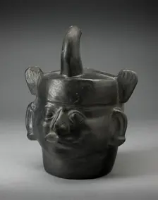 Portrait Vessel in the Form of a Ruler Wearing a Feline Headdress, 100 B.C./A.D. 500. Creator: Unknown