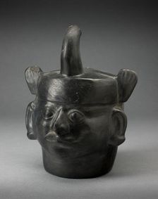 Portrait Vessel in the Form of a Ruler Wearing a Feline Headdress, 100 B.C./A.D. 500. Creator: Unknown