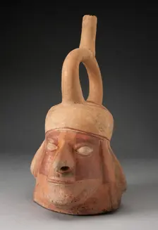 Portrait Vessel in the Form of an Abstract Human Head, 100 B.C./A.D. 500. Creator: Unknown