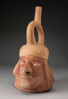 Portrait Vessel in the Form of an Abstract Human Head, 100 B.C./A.D. 500. Creator: Unknown