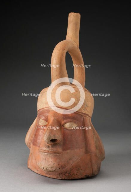 Portrait Vessel in the Form of an Abstract Human Head, 100 B.C./A.D. 500. Creator: Unknown.