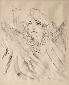 Portraits of Actors and Actresses: Thirteen Lithographs: Sarah Bernhardt, 1898. Creator: Henri de Toulouse-Lautrec (French, 1864-1901)