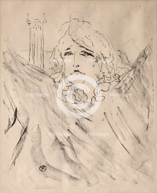 Portraits of Actors and Actresses: Thirteen Lithographs: Sarah Bernhardt, 1898. Creator: Henri de Toulouse-Lautrec (French, 1864-1901).