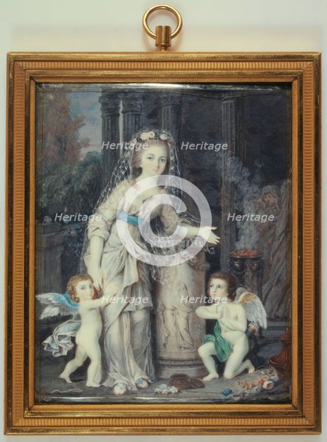 Portraits of Aglae de Polignac, Duchess of Guiche, and her brothers, c1783. Creator: Ecole Francaise.