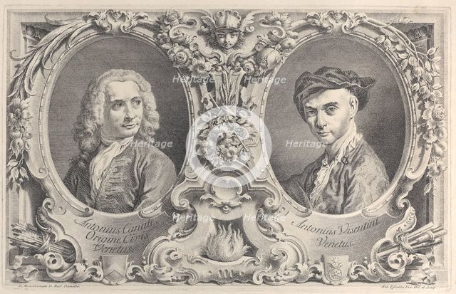Portraits of Canaletto and Visentini, 1735., 1735. Creator: Antonio Visentini.