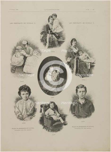 Portraits of Emperor Nicholas II from the period from 1869 to 1875, 1896. Creator: Anonymous.