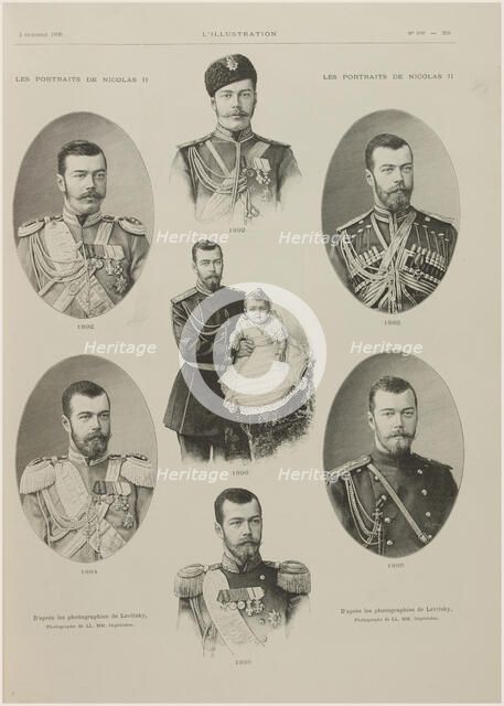 Portraits of Emperor Nicholas II from the period from 1892 to 1896, 1896. Creator: Anonymous.