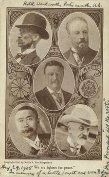 Portraits of envoys at the Portsmouth Peace Conference, Baron Komura and Kogoro..., c1905. Creator: Edmund Noble